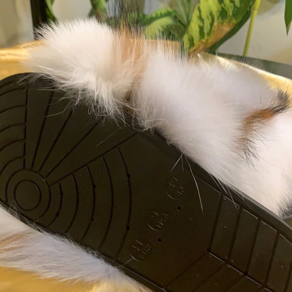 Long Hair real Fur Slides